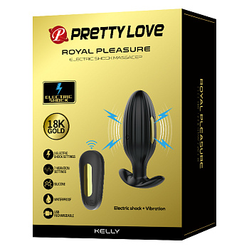 Анальная пробка Pretty Love « ROYAL PLEASURE » с вибрацией, электро стимуляцией и ДУ